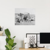 Camp Wagon op een Poster van Texas Roundup (Thuiskantoor)