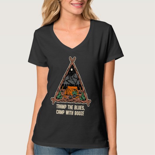 Camp with Booze Camping Beer  Camper Drinker Drink T-shirt (Voorkant)