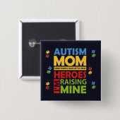 Campagne Autism Mam Awareness Campaign Vierkante Button 5,1 Cm (Voorkant /achterkant)