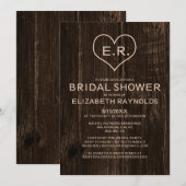 Campagne Bois Grain Bridal Douche Invitations (Devant / Derrière)