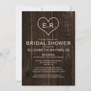 Campagne Bois Grain Bridal Douche Invitations