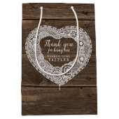 Campagne bois rustique et dentelle sac de faveur d (Devant)