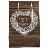 Campagne bois rustique et dentelle sac de faveur d (Dos)