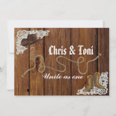 Campagne Boots & Lace Wedding Invitation (Dos)