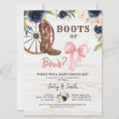 Campagne Boots ou Bows Genre Révéler Invitation (Devant)
