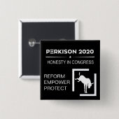 Campagne Button voor Perkison 2020 (Voorkant /achterkant)