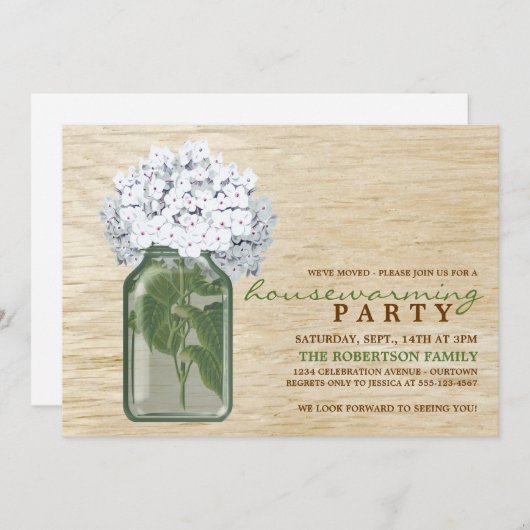 Campagne Charm Houseécher Fête Invitations (Devant / Derrière)