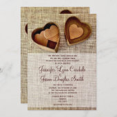 Campagne Coeurs en bois Bourrage des invitations a (Devant / Derrière)