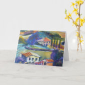 Campagne cultivant dans la carte de voeux vierge (Fleur jaune)