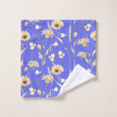 Campagne de prairie imprimé bleu (Gant de toilette)