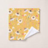 Campagne de prairie imprimé jaune (Gant de toilette)