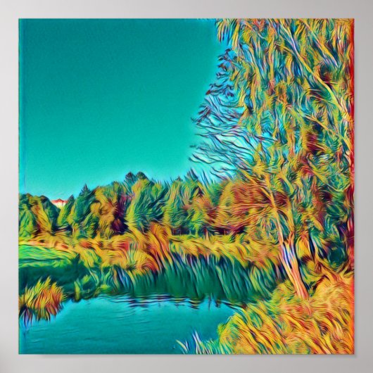 Campagne d'été Paysage A4 Poster (Devant)