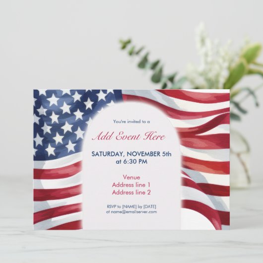 Campagne électorale Invitation du Flag Party améri (Debout devant)