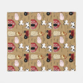 Campagne ferme et animaux couverture polaire (Devant (Horizontal))