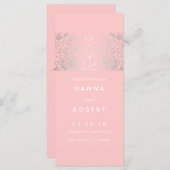 Campagne Fleurs d'argent Programmes de mariage ros (Devant / Derrière)