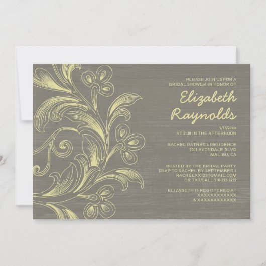 Campagne Flourdir Invitations de douche nuptiale (Devant)