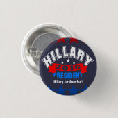 Campagne Hillary Clinton Ronde Button 3,2 Cm (Voorkant /achterkant)