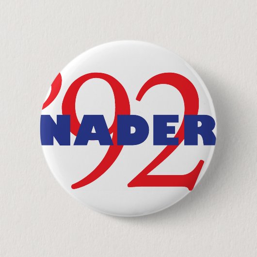 Campagne Logo Ralph Nader 1992 Ronde Button 5,7 Cm (Voorkant)