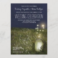 Campagne Mason Jar + Firefly Mariage Invitations