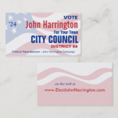 Campagne politique - Carte de visite du conseil mu (Devant / Derrière)