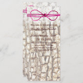 Campagne rustique Camo rose Bow Invitations de mar (Devant / Derrière)