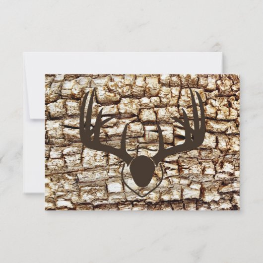 Campagne rustique Chasse Camo Antlers Mariage RSVP (Dos)