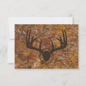 Campagne rustique Chasse Camo Antlers Mariage RSVP (Dos)