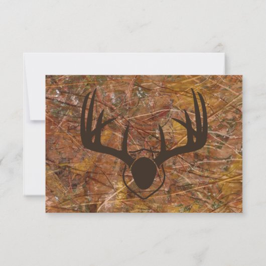 Campagne rustique Chasse Camo Antlers Mariage RSVP (Dos)