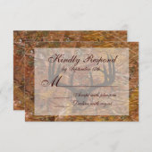 Campagne rustique Chasse Camo Antlers Mariage RSVP (Devant / Derrière)