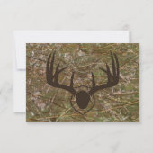Campagne rustique Chasse Camo Antlers Mariage RSVP (Dos)