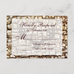Campagne rustique Chasse Camo Antlers Mariage RSVP