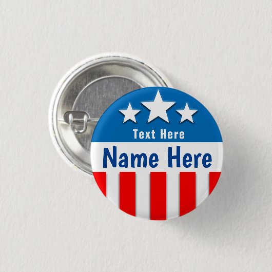 Campagne Sjabloon Aangepaste sterstrips Ronde Button 3,2 Cm (Voorkant /achterkant)