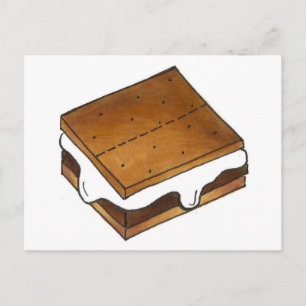 Campagne S'mores Chocolate Smore Camping Foodie Briefkaart