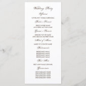 Campagne Tournesols Wreath Programmes de mariage (Dos)