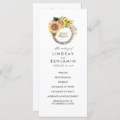 Campagne Tournesols Wreath Programmes de mariage (Devant / Derrière)