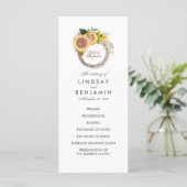 Campagne Tournesols Wreath Programmes de mariage (Debout devant)