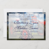 Campagne Tracteur Blue Wedding Invitations (Dos)