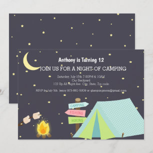 Campagne uit met kampeerfeest kaart