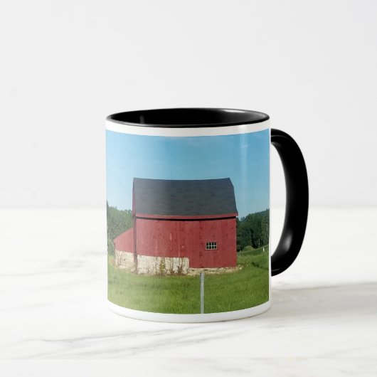Campagne Vie Rouge Grange Café Mug (Devant droit)