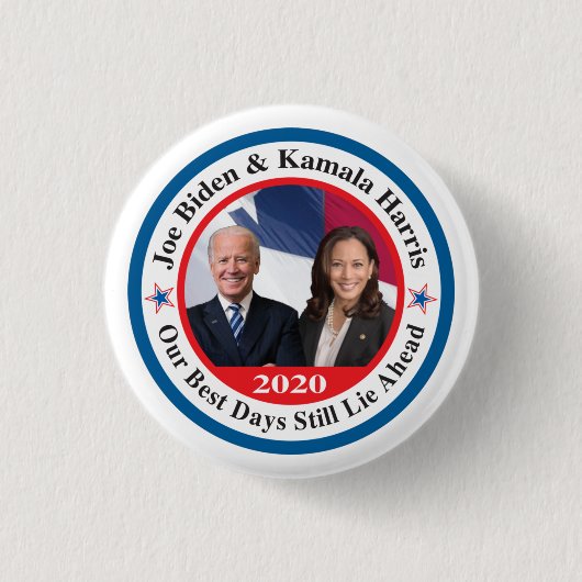 campagnevoer van Biden Harris Ronde Button 3,2 Cm (Voorkant)