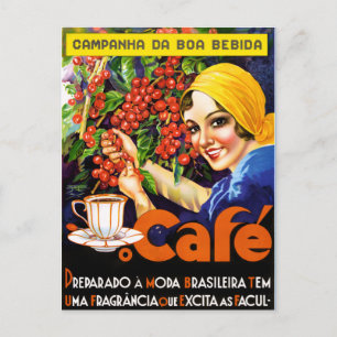 Campanha Da Boa Bebida Coffee Vintage Ad Poster Briefkaart