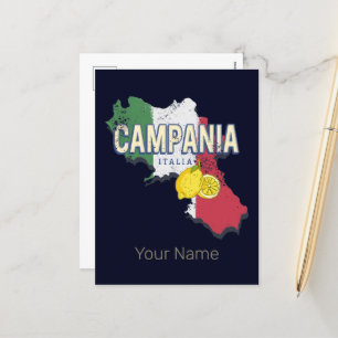 Campania Italië Retro Regio Kaart  Souvenir