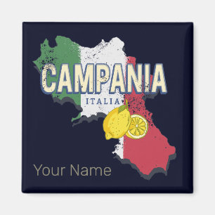 Campania Italië Retro Regio Kaart Souvenir Magneet
