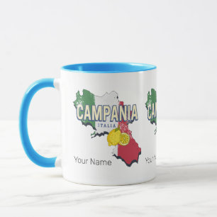 Campania Italië Retro Regio Kaart Souvenir Mok