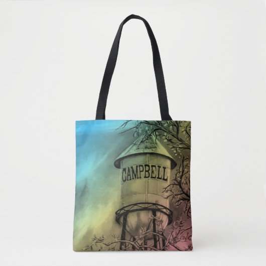 Campbell CA Water Tower geborsteld Polyester Tas (Voorkant)