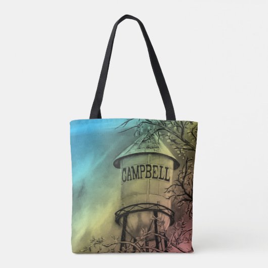 Campbell CA Water Tower geborsteld Polyester Tas (Achterkant)