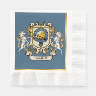 Campbell Clan Badge Blauw Gepersonaliseerd Servet