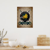 Campbell Clan Badge Crossed Swords Poster 18x24 (Cuisine)