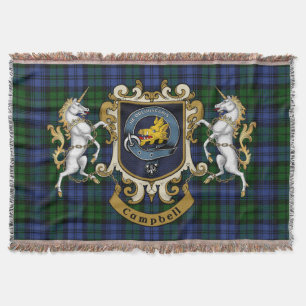 Campbell Clan Badge & Tartan Deken