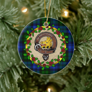 Campbell Clan Badge & Tartan Persoonlijke mas Keramisch Ornament